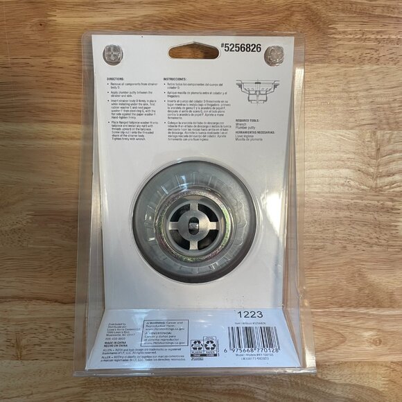 Allen + Roth 4.5" Fixed Post Sink Strainer Stainless Steel Finish NEW - Picture 4 of 4